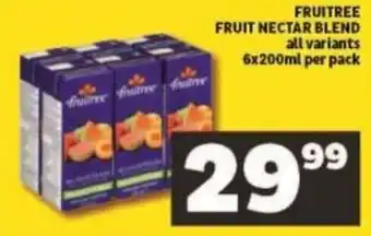 Shoprite Fruitree Fruit Nectar Blend all variants 6 x 200ml per pack offer