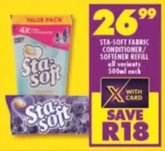 Shoprite Sta-Soft Fabric Conditioner / Softener Refill all variants 500ml offer