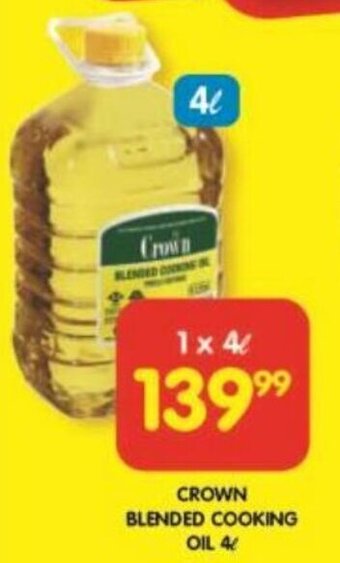 Shoprite Crown Blended Cooking Oil 4L offer