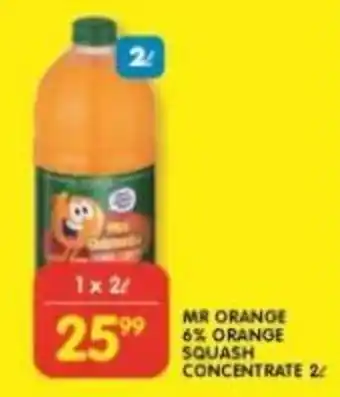 Shoprite Mr Orange 6% Orange Squash Concentrate 2L offer