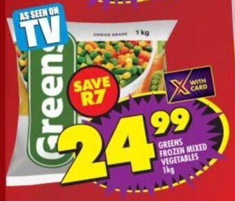 Shoprite Greens Frozen Mixed Vegetables 1kg offer