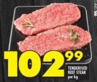 Shoprite Tenderised Beef Steak per kg offer
