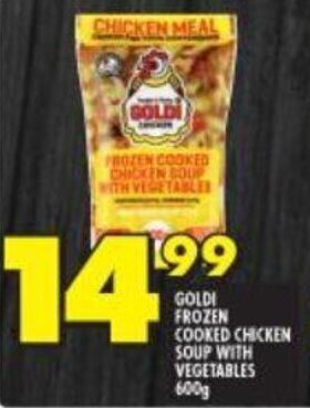 Shoprite Goldi Frozen Cooked Chicken Soup with Vegetables 600g offer