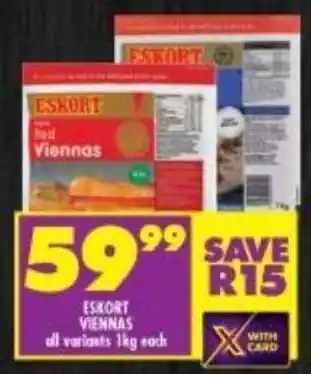 Shoprite Eskort Viennas all variants 1kg offer