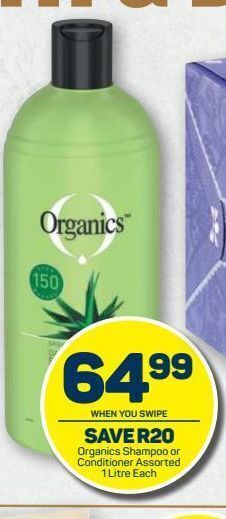 Pick n Pay Organics shampoo or conditioner assorted offer