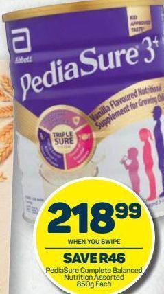 Pedia sure complete balanced nutrition assorted offer at Pick n Pay