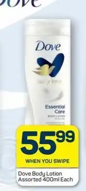 Pick n Pay Dove body lotion assorted offer