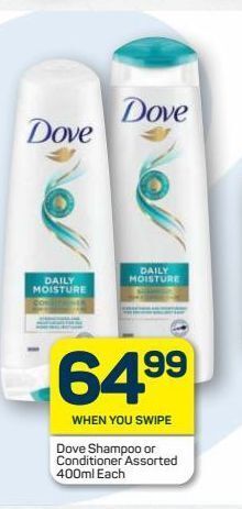Pick n Pay Dove shampoo or conditioner assorted offer
