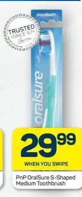 Pnp oral sure s-shaped medium toothbrush