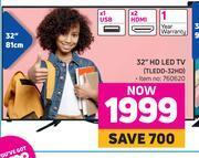 Game Telefunken 32" hd led tv tledd-32hd offer