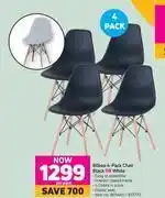 Game Bilbao 4 pack chair black or white-per pack offer
