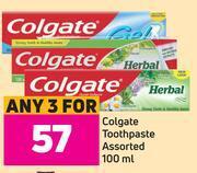 Game Colgate toothpaste assorted-for 3 x 100ml offer