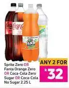 Game Sprite zero, fanta orange zero, coca-cola zero sugar or coca-cola no sugar-for any 2 x 2.25ltr offer