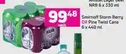 Smirnoff storm berry or pine twist cans 6 x 440ml-each
