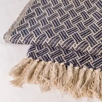 Whitehouse Cotton club weave throw - navy blue offer