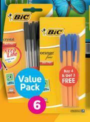Game Bic Orange Fine Or Crystal Xtra Life 4 + 3 Free Pack offer