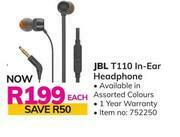 Game JBL T110 In Ear Headphone-Each offer