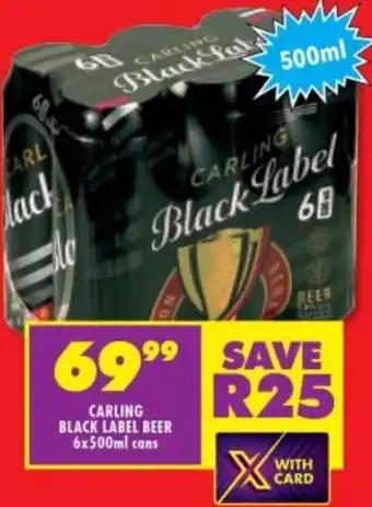 Shoprite Liquor Carling Black Label Beer 6 x 500ml offer