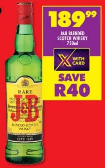 Shoprite Liquor J&B Blended Scotch Whisky 750ml offer