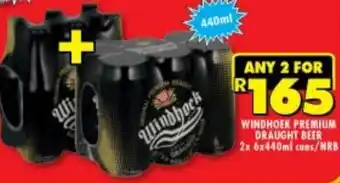 Shoprite Liquor Windhoek Premium Draught Beer 2x6x440ml offer