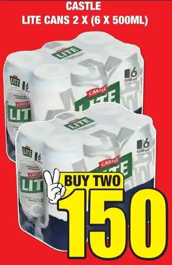 Boxer Liquors Castle Lite Cans 2x6x500ml offer