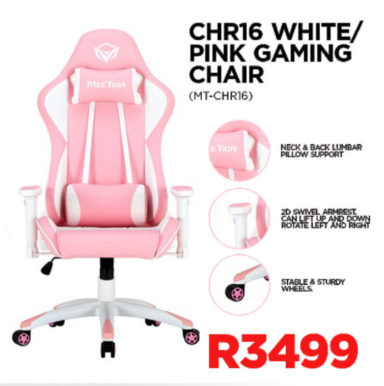 Matrix Warehouse CHR16 White/Pink Gaming Chair offer