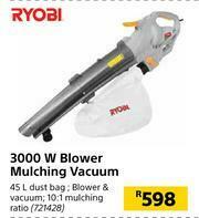 Builders Warehouse Ryobi 3000W Blower Mulching Vacuum offer