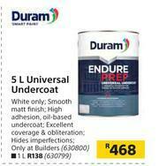 Builders Warehouse Duram 5Ltr Universal Undercoat offer