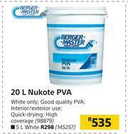 Builders Warehouse Berger Master 20Ltr Nukote PVA offer