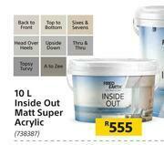 Builders Warehouse Fired Earth 10Ltr Inside Out Matt Super Acrylic offer