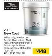 Builders Warehouse Fired Earth 20Ltr New Coat offer