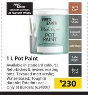 Builders Warehouse Fired Earth 1Ltr Pot Paint offer