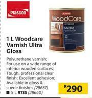 Builders Warehouse Plascon 1Ltr Woodcare Varnish Ultra Gloss offer