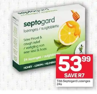 Pick n Pay Pharmacy Tibb Septogard Lozenges 24s offer