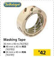 Builders Warehouse Sellotape Masking Tape 36mm x 40m offer