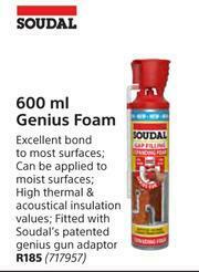 Builders Warehouse Soudal Genius Foam-600ml offer