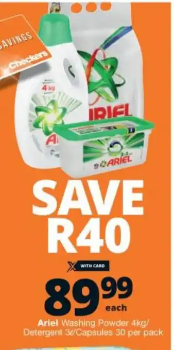 Ariel Washing Powder 4kg / Detergent 3L / Capsules 30 per pack