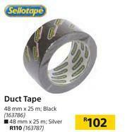 Builders Warehouse Sellotape Duct Tape Black 48mm x 25m offer