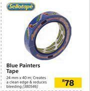 Builders Warehouse Sellotape Blue Painters Tape 24mm x 40m offer