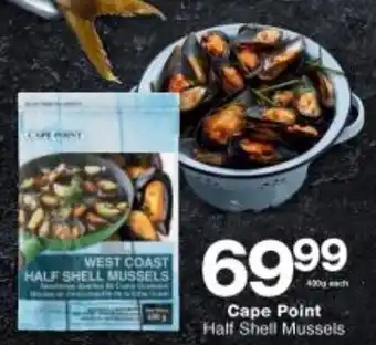 Checkers Liquor Shop Cape Point Half Shell Mussels offer
