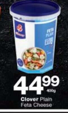 Checkers Liquor Shop Clover Plain Feta Cheese 400g offer
