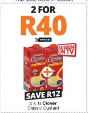 Clover Classic Custard 2 x 1L