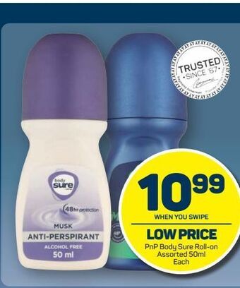Pick n Pay Pnp body sure roll-on assorted 50ml each offer