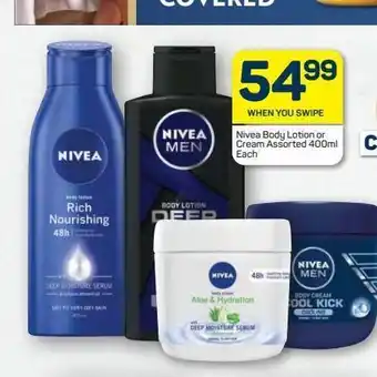 Pick n Pay Nivea body lotion or cream assorted offer
