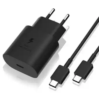 H-tech super fast 45w charging wall charger & type c to type c cable - black