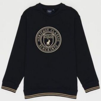 Zando Polo boys crested crew neck sweater navy offer
