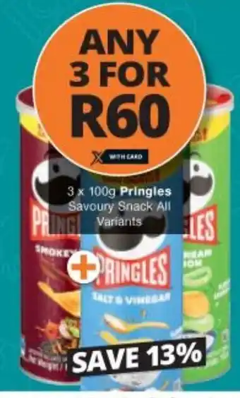 Checkers Liquor Shop Pringles Savoury Snack All Variants 3x100g offer