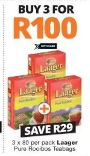 Laager Pure Rooibos Teabags 3x80 per pack