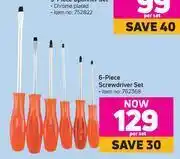 Stramm 6 piece screwdriver set-per set