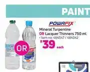 Game Powafix mineral turpentine or lacquer thinners-750 ml each offer